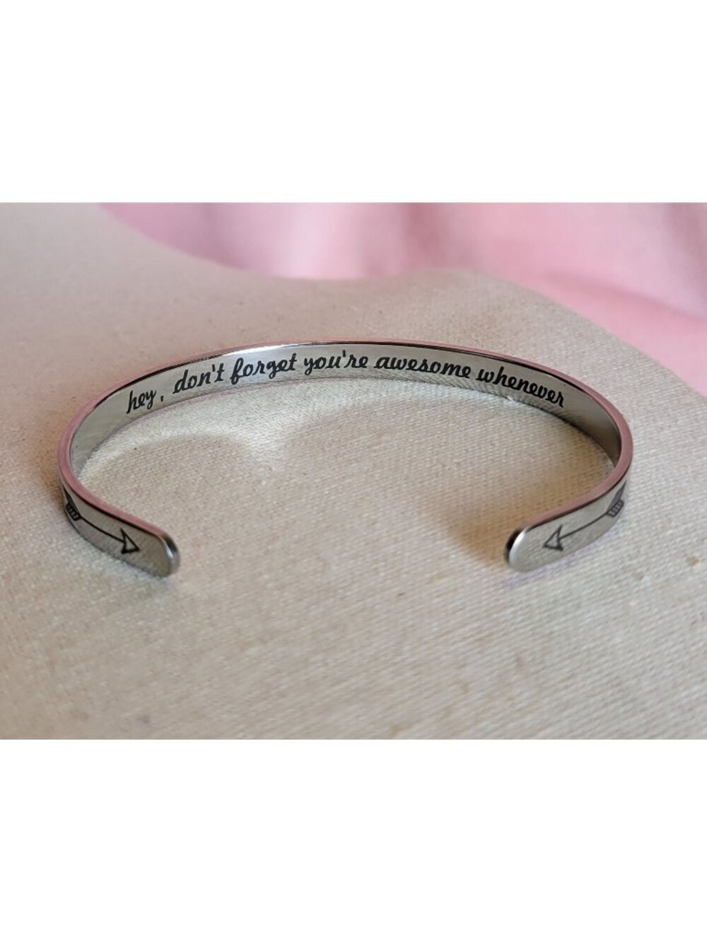 Stainless steel? Inspirational Phrase Arrow Friendship Couple Cuff Bracelet B1A